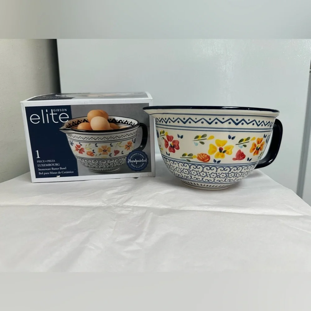 Gibson Elite Handpainted Floral Mixing Bowl - Multicolor